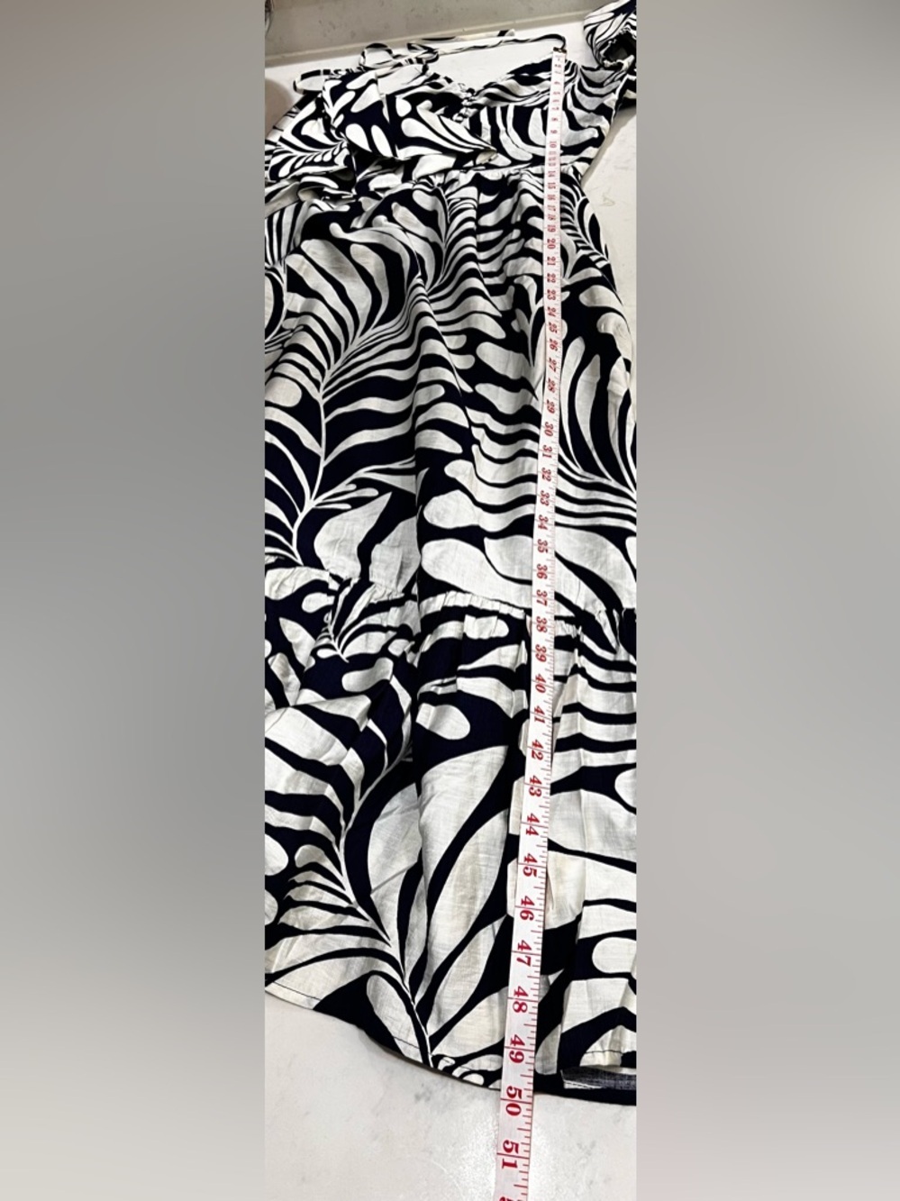 Lucy Paris Navy and White Tropical-Print Maxi Dress - Picture 12 of 12